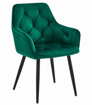Fauteuil VALORA LUKK - Élégant velours vert foncé pour salon x 2