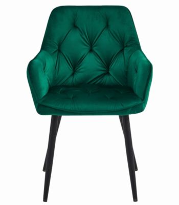 Fauteuil VALORA LUKK - Élégant velours vert foncé pour salon x 2