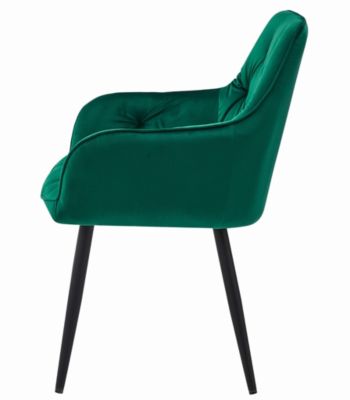 Fauteuil VALORA LUKK - Élégant velours vert foncé pour salon x 2