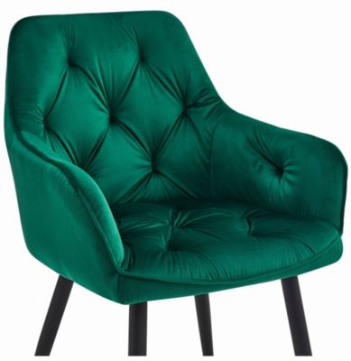 Fauteuil VALORA LUKK - Élégant velours vert foncé pour salon x 2