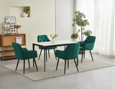 Fauteuil VALORA LUKK - Élégant velours vert foncé pour salon x 2