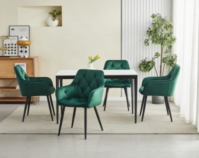 Fauteuil VALORA LUKK - Élégant velours vert foncé pour salon x 2