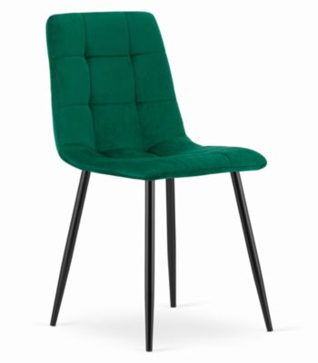 Fauteuil Valora PYRA en velours vert foncé, design moderne pour salon