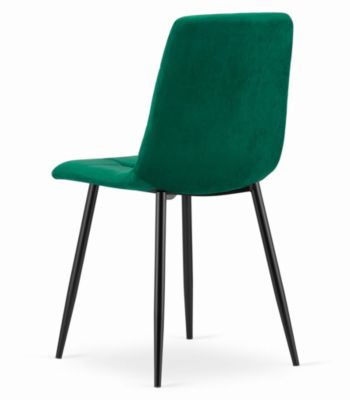 Fauteuil Valora PYRA en velours vert foncé, design moderne pour salon