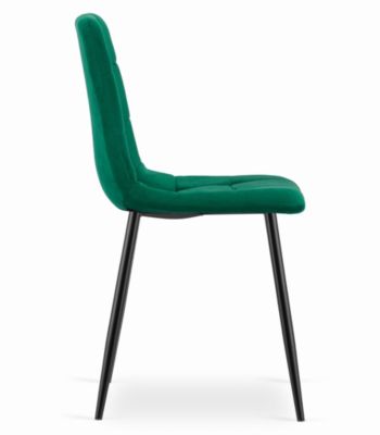 Fauteuil Valora PYRA en velours vert foncé, design moderne pour salon