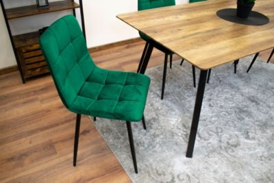 Fauteuil Valora PYRA en velours vert foncé, design moderne pour salon