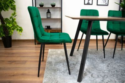Fauteuil Valora PYRA en velours vert foncé, design moderne pour salon