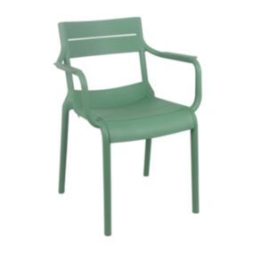 Fauteuil vert sauge de terrasse en plastique  Oviala