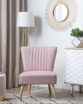 Fauteuil vintage en tissu rose VAASA