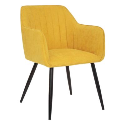 Fauteuil "Visoca" - bois et métal - jaune ocre - Atmosphera