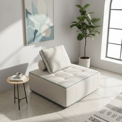 Fauteuil Zen 1 place - blanc et sauge
