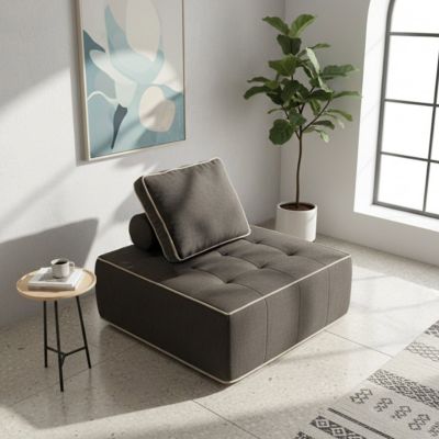 Fauteuil Zen 1 place - chocolat et sable