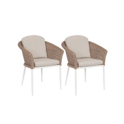 Fauteuils de jardin tressés et hydrofuges beiges (lot de 2)  - ACAPULCO