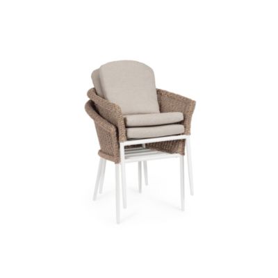 Fauteuils de jardin tressés et hydrofuges beiges (lot de 2)  - ACAPULCO