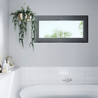 Fenêtre abattant PVC GoodHome gris - l.80 x h.45 cm
