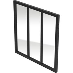 Fenêtre Alara style industriel noir 100 x h.100 cm