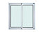 Fenêtre alu 2 vantaux coulissant GoodHome blanc - l.140 x h.135 cm