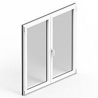 Fenêtre alu 2 vantaux oscillo-battant GoodHome blanc - l.100 x h.105 cm