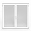 Fenêtre alu 2 vantaux oscillo-battant GoodHome blanc - l.100 x h.145 cm