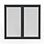 Fenêtre alu 2 vantaux oscillo-battant GoodHome gris - l.100 x h.115 cm