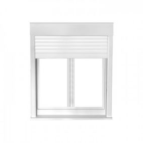 Fenêtre oscillo-battant avec volet roulant électrique PVC H 125 x L 100 cm 2 vantaux