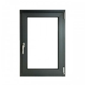 Fenêtre PVC 1 vantail H 45 x L 40 cm OB anthracite avec poignée tirant droit