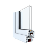 Fenêtre PVC 1 vantail oscillo-battant GoodHome blanc - l.40 x h.60 cm, tirant droit