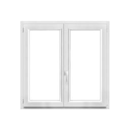 Fenêtre PVC 2 vantaux oscillo-battant GoodHome blanc - l.120 x h.105 cm