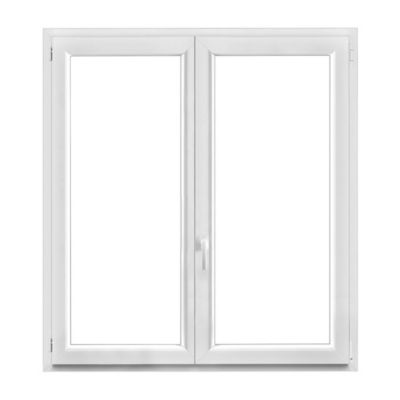 Fenêtre PVC 2 vantaux oscillo-battant GoodHome blanc - l.140 x h.145 cm