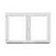 Fenêtre PVC 2 vantaux oscillo-battant GoodHome blanc - l.140 x h.95 cm