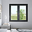 Fenêtre PVC 2 vantaux oscillo-battant GoodHome gris - l.100 x h.115 cm