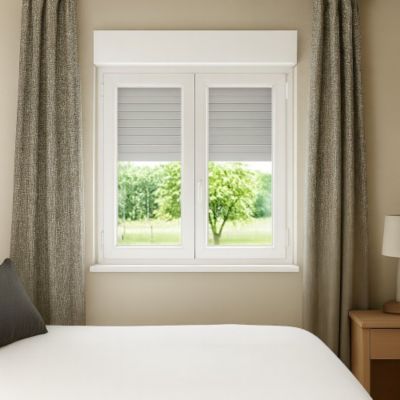 Fenêtre PVC avec volet roulant électrique H 145 x L 120 cm 2 vantaux pour pose en neuf