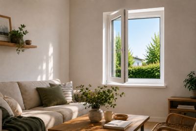 Fenêtre PVC - LxH 600x800 mm -Triple Vitrage - Blanc -poignée à droite