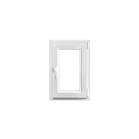 Fenêtre 1 vantail oscillo-battante, tirant droit double vitrage GoodHome en PVC blanc l.55 x H.78 cm