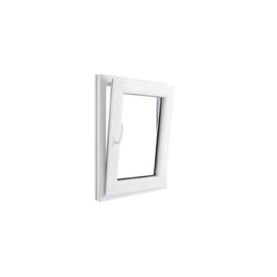 Fenêtre 1 vantail oscillo-battante, tirant droit double vitrage GoodHome en PVC blanc l.55 x H.78 cm