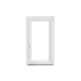 Fenêtre 1 vantail oscillo-battante, tirant droit double vitrage GoodHome en PVC blanc l.65 x H.108 cm