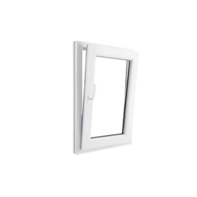 Fenêtre 1 vantail oscillo-battante, tirant droit double vitrage GoodHome en PVC blanc l.65 x H.98 cm