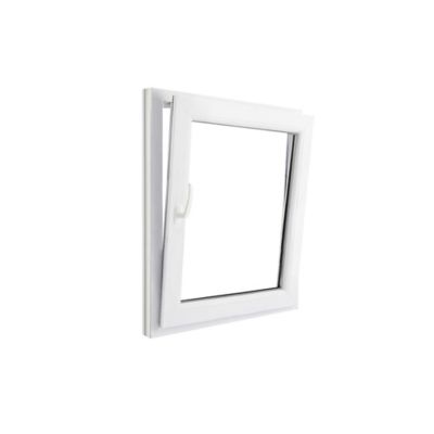 Fenêtre 1 vantail oscillo-battante, tirant droit double vitrage GoodHome en PVC blanc l.85 x H.108 cm