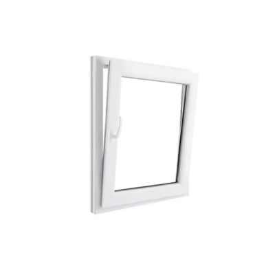 Fenêtre 1 vantail oscillo-battante, tirant droit double vitrage GoodHome en PVC blanc l.85 x H.98 cm