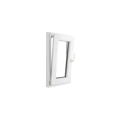 Fenêtre 1 vantail oscillo-battante, tirant gauche double vitrage GoodHome en PVC blanc l.45 x H.78 cm