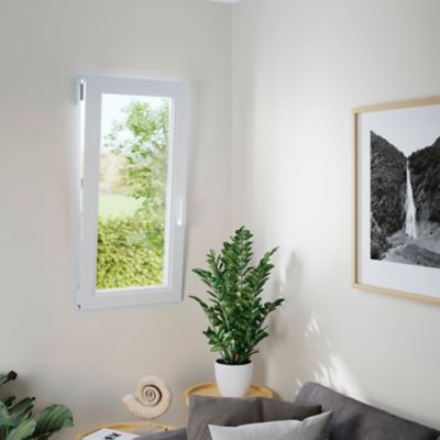 Fenêtre 1 vantail oscillo-battante, tirant gauche double vitrage GoodHome en PVC blanc l.55 x H.78 cm