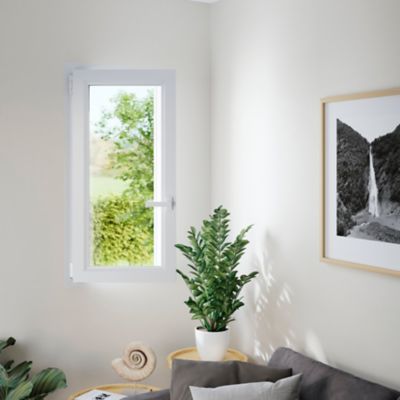 Fenêtre 1 vantail oscillo-battante, tirant gauche double vitrage GoodHome en PVC blanc l.55 x H.78 cm