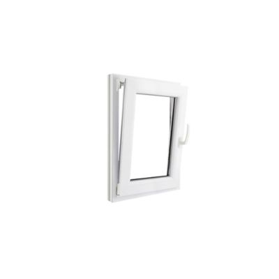 Fenêtre 1 vantail oscillo-battante, tirant gauche double vitrage GoodHome en PVC blanc l.55 x H.78 cm