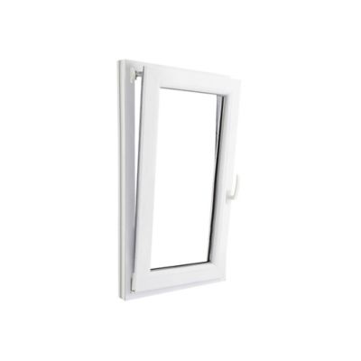 Fenêtre 1 vantail oscillo-battante, tirant gauche double vitrage GoodHome en PVC blanc l.65 x H.118 cm