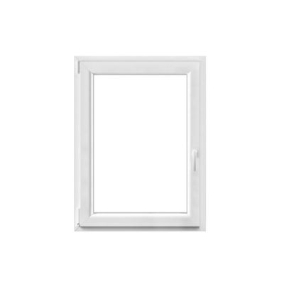 Fenêtre 1 vantail oscillo-battante, tirant gauche double vitrage GoodHome en PVC blanc l.85 x H.108 cm