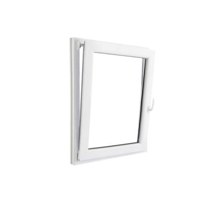 Fenêtre 1 vantail oscillo-battante, tirant gauche double vitrage GoodHome en PVC blanc l.85 x H.108 cm