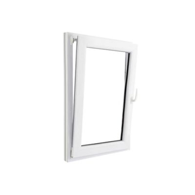 Fenêtre 1 vantail oscillo-battante, tirant gauche double vitrage GoodHome en PVC blanc l.85 x H.118 cm