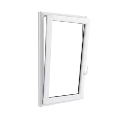 Fenêtre 1 vantail oscillo-battante, tirant gauche double vitrage GoodHome en PVC blanc l.85 x H.138 cm