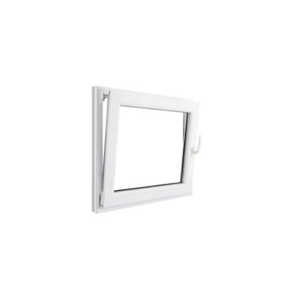 Fenêtre 1 vantail oscillo-battante, tirant gauche double vitrage GoodHome en PVC blanc l.85 x H.78 cm