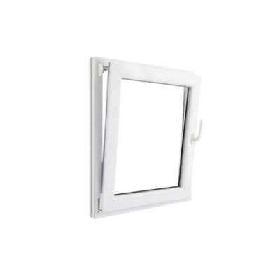 Fenêtre 1 vantail oscillo-battante, tirant gauche double vitrage GoodHome en PVC blanc l.85 x H.98 cm